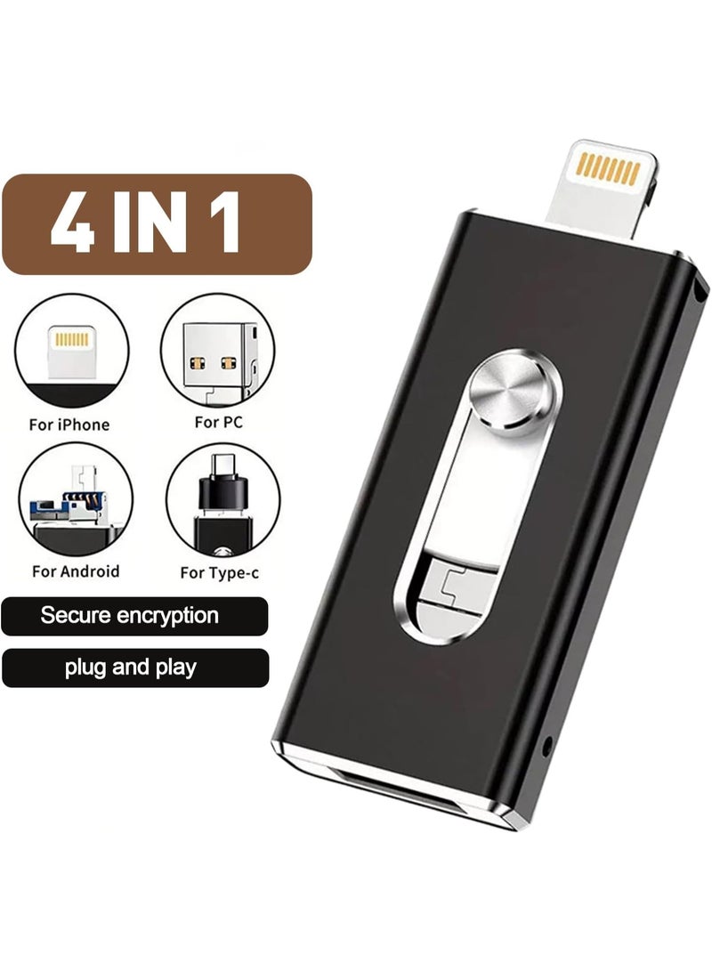INSIJAM 1TB USB 3.0 Flash Drive with Type-C Adapter OTG for Phone Android iPhone 4-in-1 High-Speed Photo Video Storage for PC Mac Smartphone 1TB Thumb Drive - Image 2